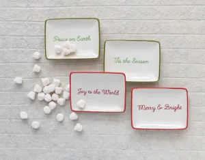 Stoneware Dish w/ Holiday Words