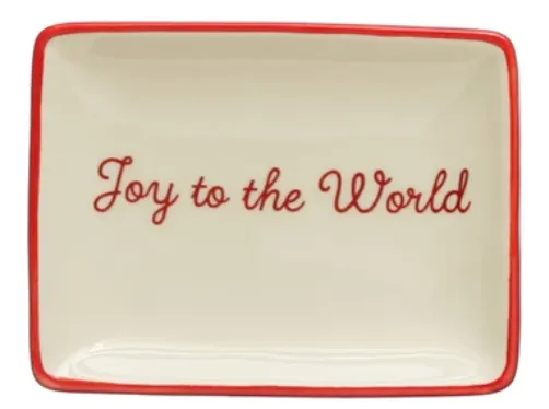 Stoneware Dish w/ Holiday Words