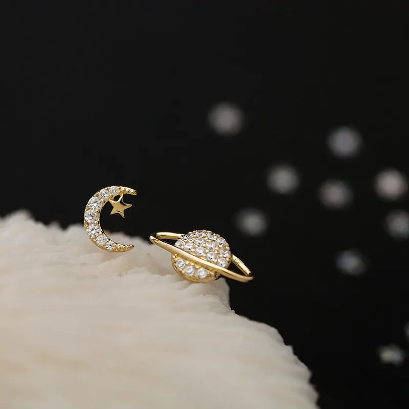 Sweet Jewelry Snow Stud Earrings For Women in Gold Color and Silver Color