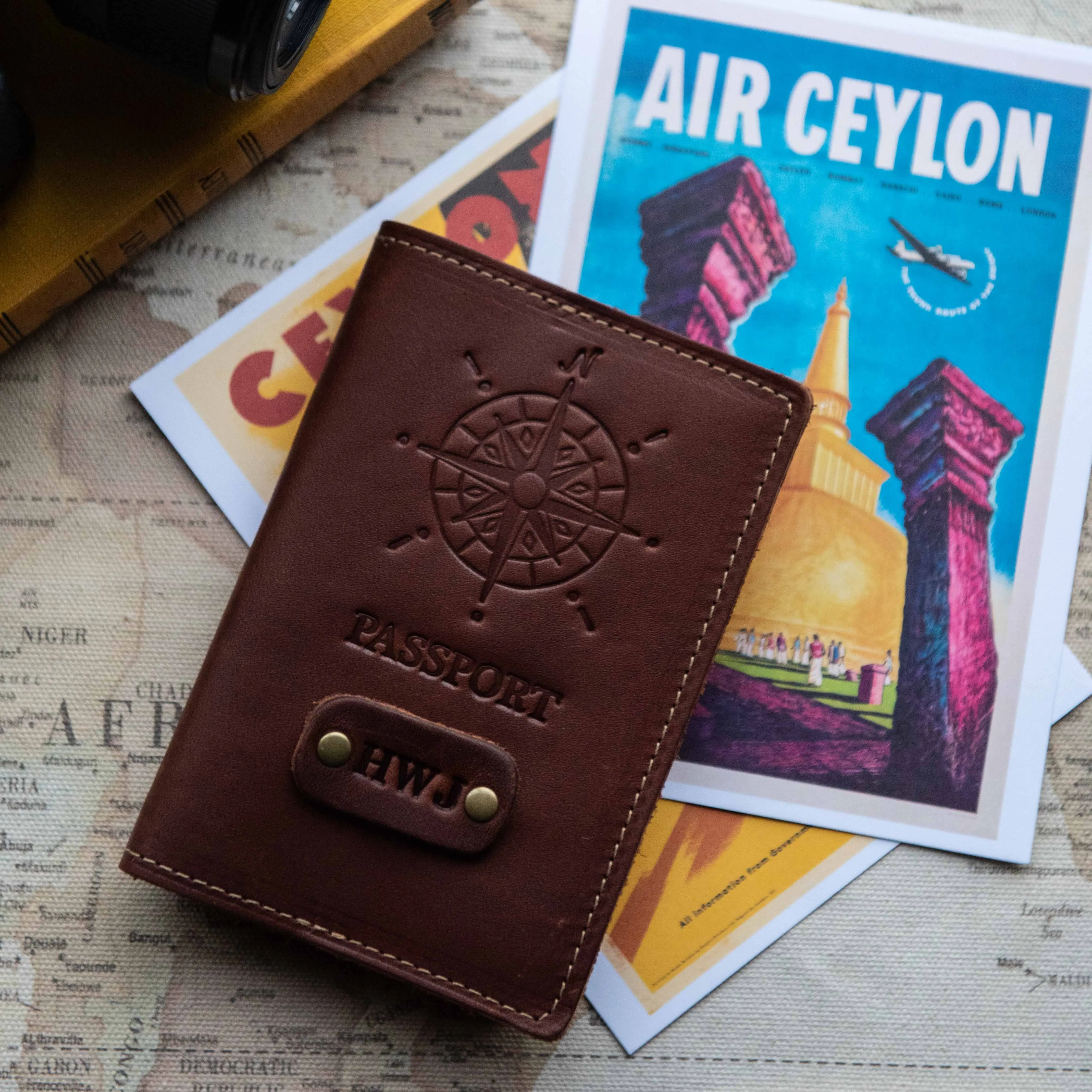 The Expedition Personalized Leather Passport Cover