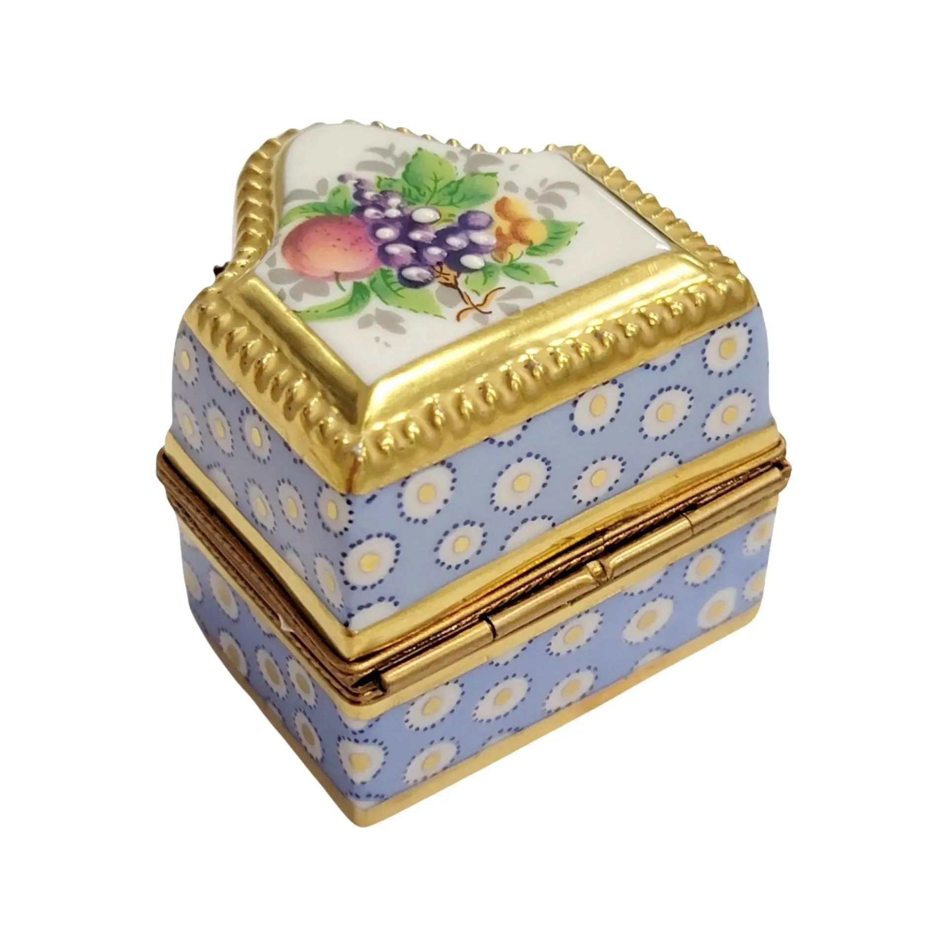 Three Perfume in Gold Blue Flowered Chest