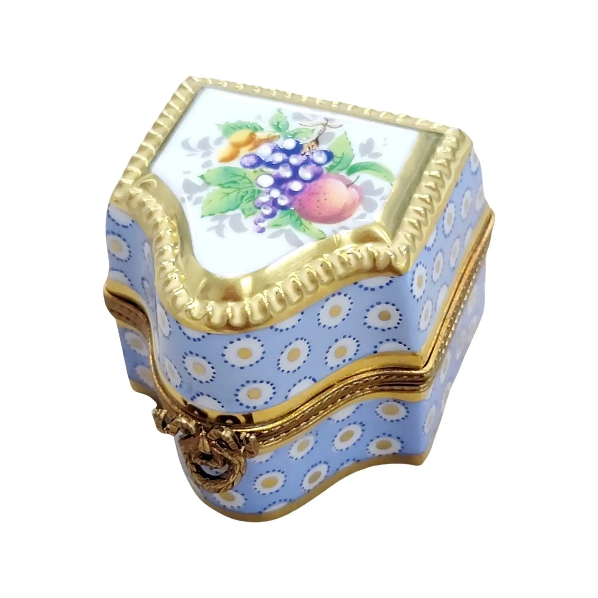 Three Perfume in Gold Blue Flowered Chest