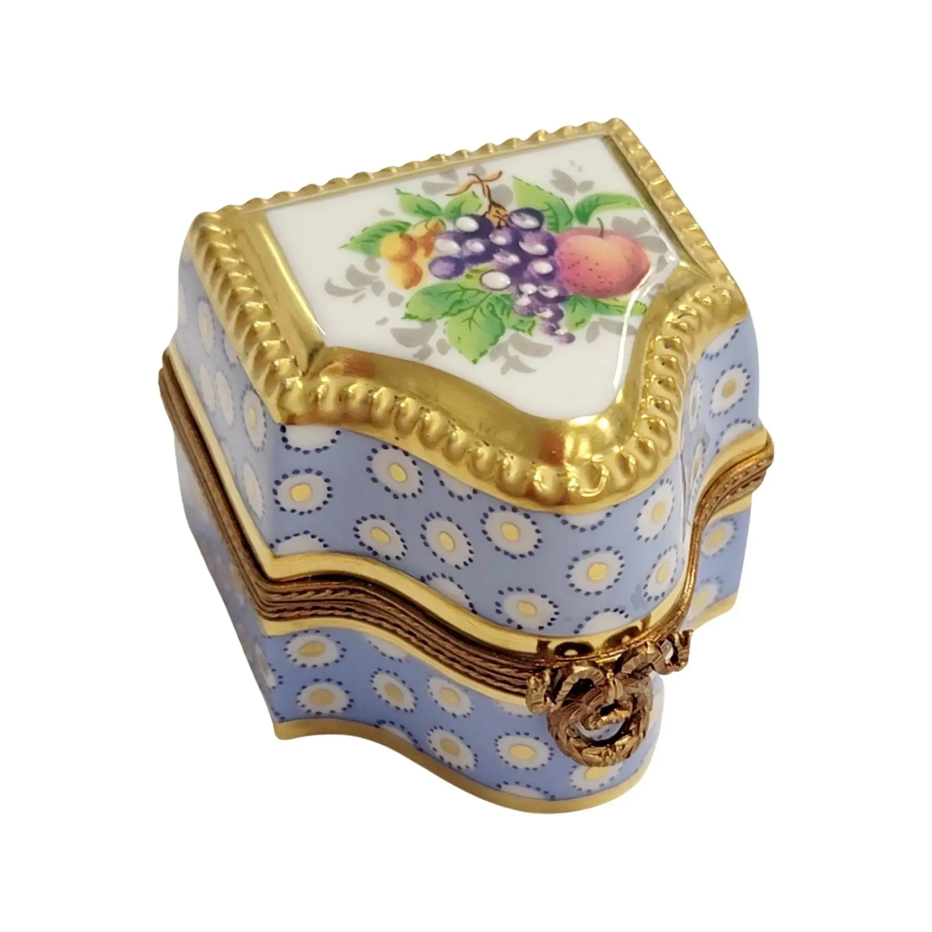 Three Perfume in Gold Blue Flowered Chest