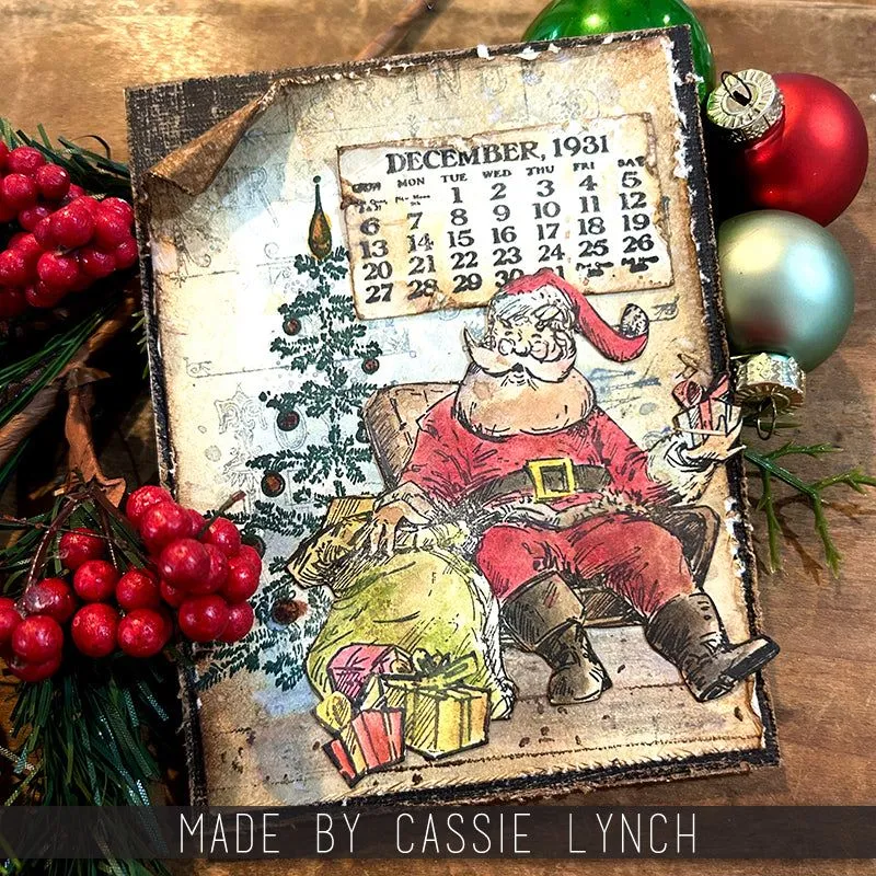 Tim Holtz Cling Stamps 7"X8.5" - Santa Visit