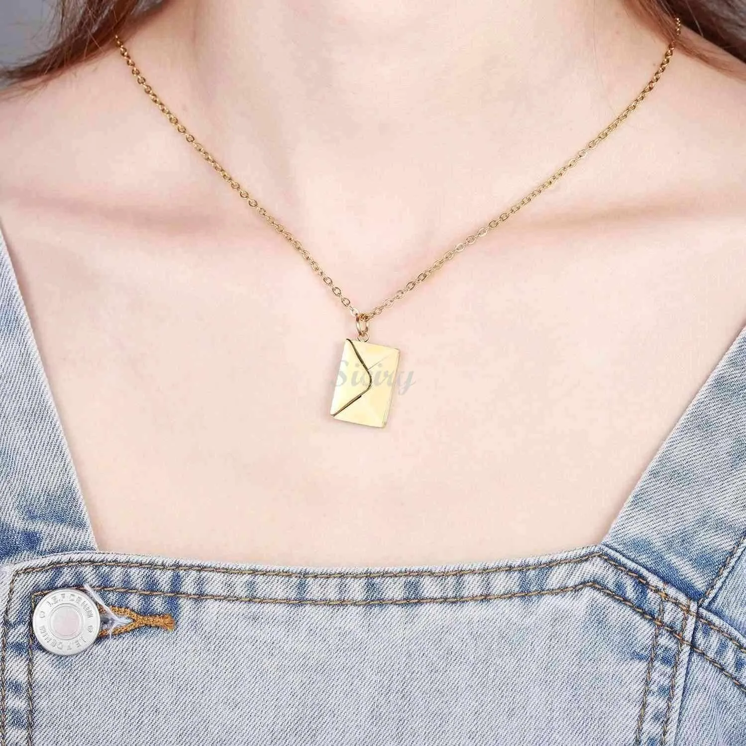 To My Badass Daughter-Personalized Love Letter Envelope Necklace