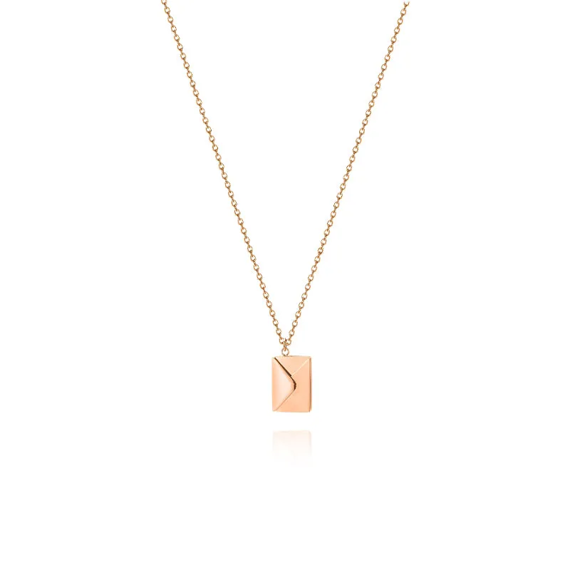 Valentine's Day Discount 50%OFF-Personalized Love Letter Envelope Necklace Rose Gold