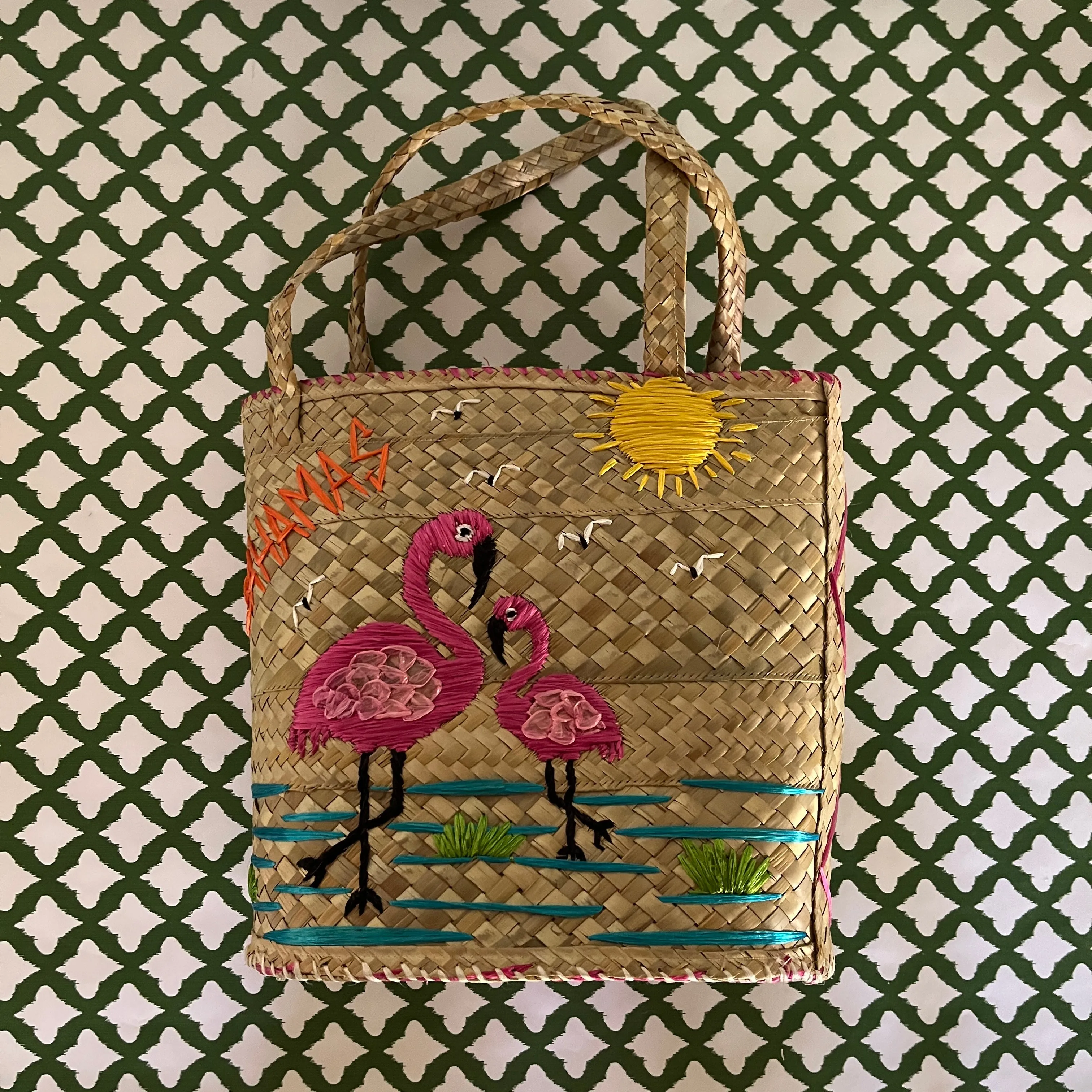 Vintage Bahamas Straw Bag