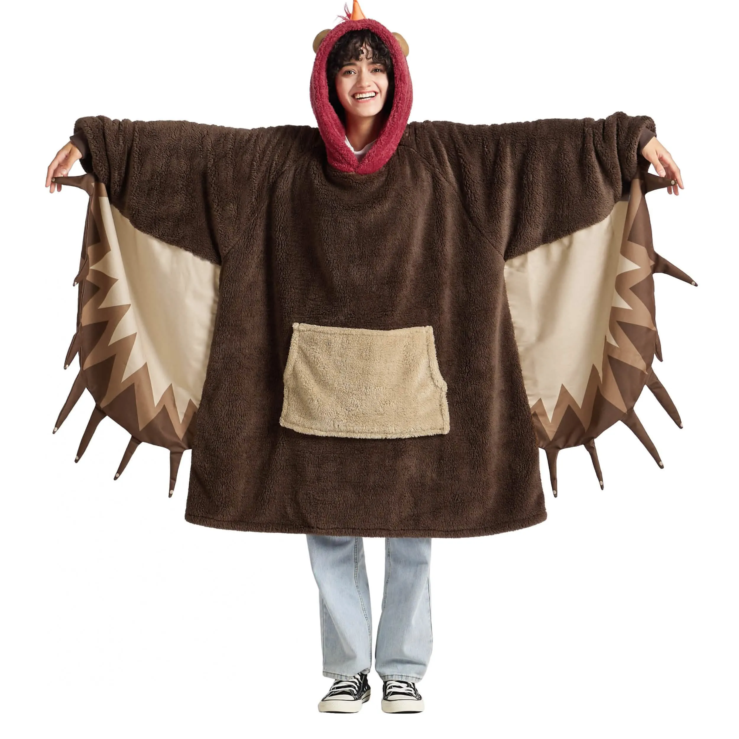 Wearable Shaggy Sherpa Turkey Blanket Hoodie