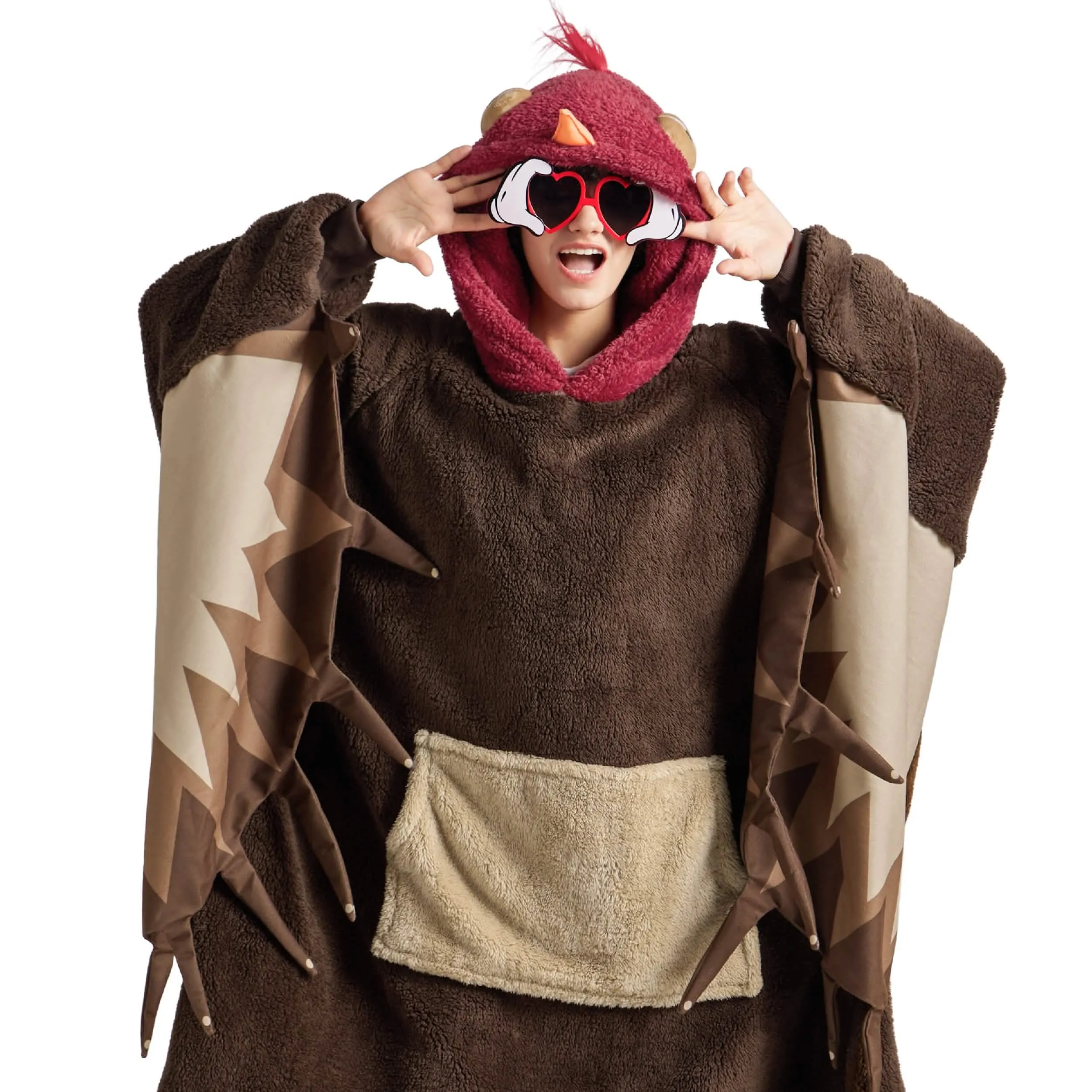 Wearable Shaggy Sherpa Turkey Blanket Hoodie